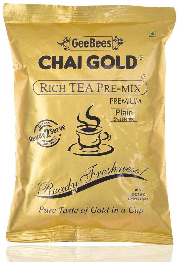 GeeBees Chai Gold Instant Premix Plain Tea Sweetened, 500gms