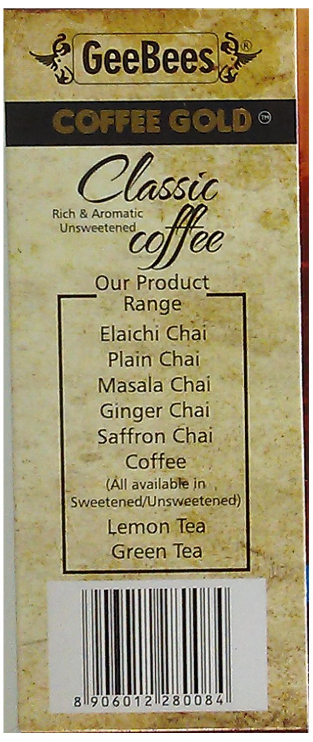 GeeBees Coffee Gold Instant Premix Coffee Low Sugar, Box of 10 Sachet - Image 3